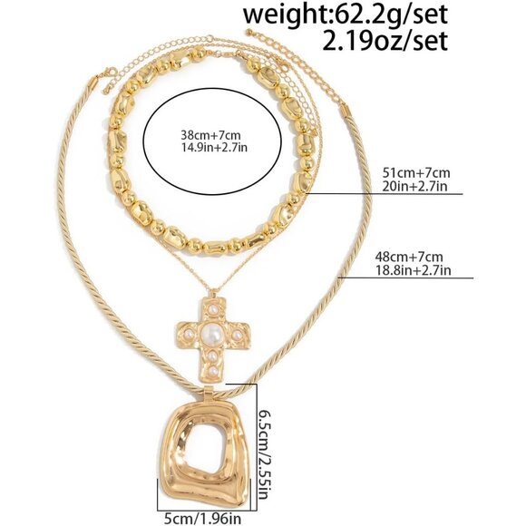 Modern Geometric Hollow Square Pendant Necklace for Women Gold D Fashion Jewelry - Picture 4 of 7